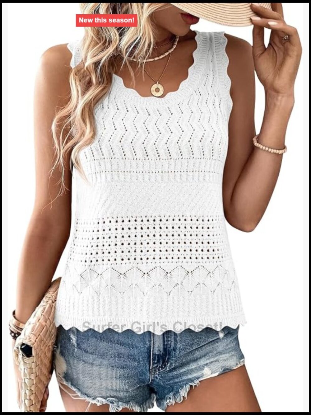 Crochet Tank Vest Sleeveless Boho Summer Top